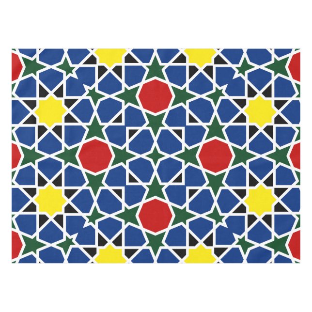 Mosaik Geometric Pattern Design Fliese Tischdecke (Vorderseite (Horizontal))