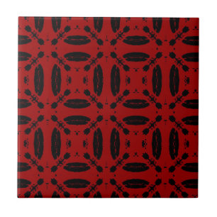 Mosaik geometrische Dekoration rot schwarz kitty S Fliese