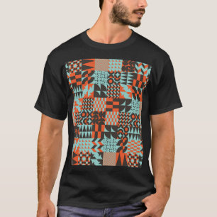 Mosaik geometrische Fliesen, nahtlos elegantes Mus T-Shirt
