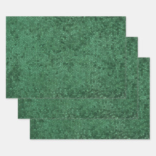 Mosaik gestanztes Glas Stil grüne Textur Muster Geschenkpapier Set