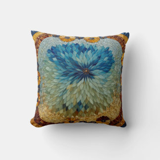 Mosaik Grün Blau Floral Kissen