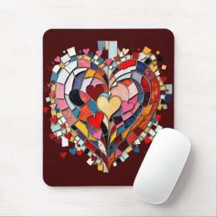Mosaik-Herz der Liebe Mousepad