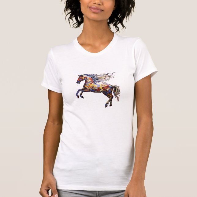 Mosaik Horse Graphic T-Shirt (Vorderseite)