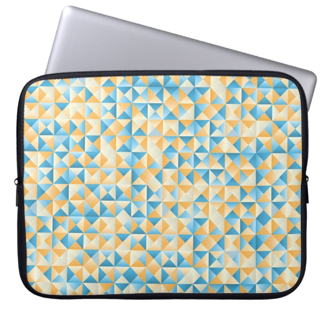 Mosaik in blau und orange laptopschutzhülle (Vorderseite)