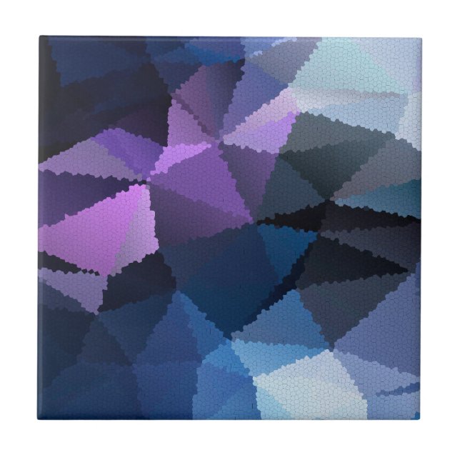 Mosaik in Blau- und Rosatönen Fliese (Vorderseite)