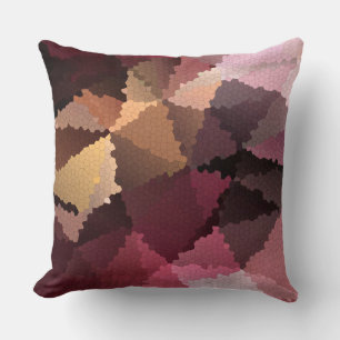 Mosaik in braun-rosa und gelben Farben Kissen