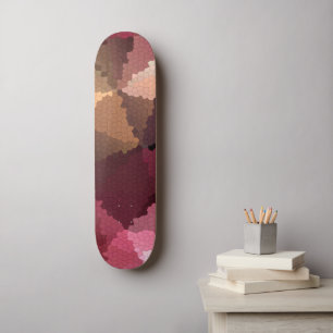Mosaik in braun-rosa und gelben Farben Skateboard