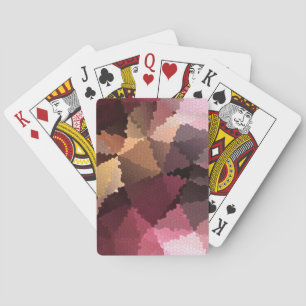 Mosaik in braun-rosa und gelben Farben Spielkarten