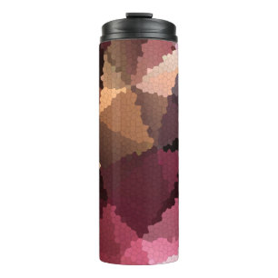 Mosaik in braun-rosa und gelben Farben Thermosbecher