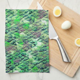 Mosaik in grünlichen Dreiecken mit Gradiententönen Geschirrtuch