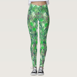 Mosaik in grünlichen Dreiecken mit Gradiententönen Leggings