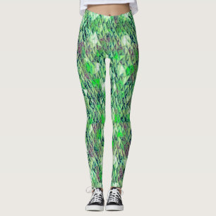 Mosaik in grünlichen Dreiecken mit Gradiententönen Leggings