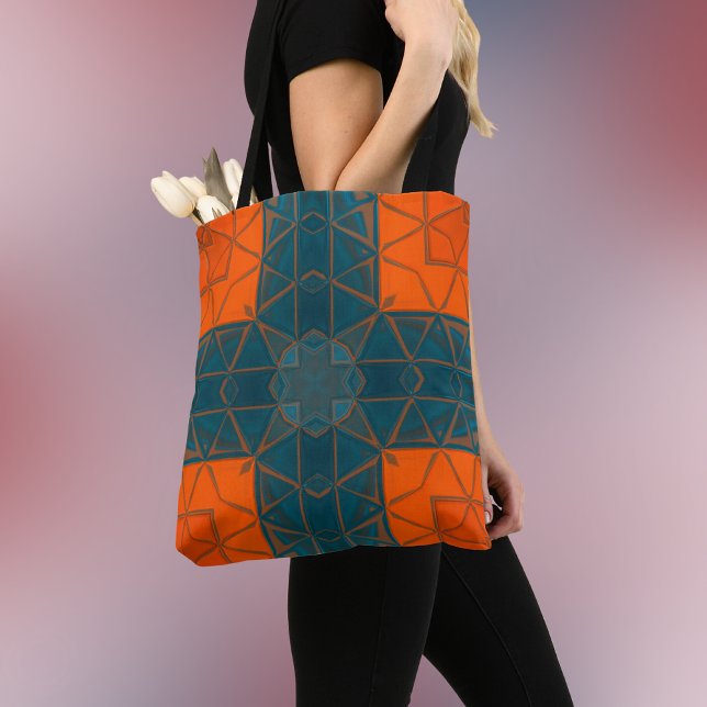 Mosaik Kaleidoscope Square Orange und Blau (Von Creator hochgeladen)