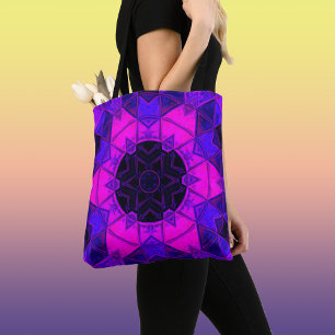 Mosaik Kaleidoskop Blume Blau Schwarz und Lila