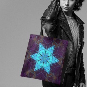Mosaik Kaleidoskop Blume Blau und Lila