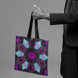 Mosaik Kaleidoskop Blume Blau und Lila