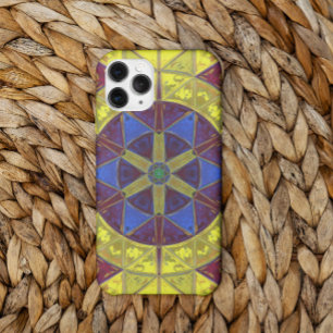 Mosaik Kaleidoskop Blume Gelb Blau und Orange Case-Mate iPhone Hülle