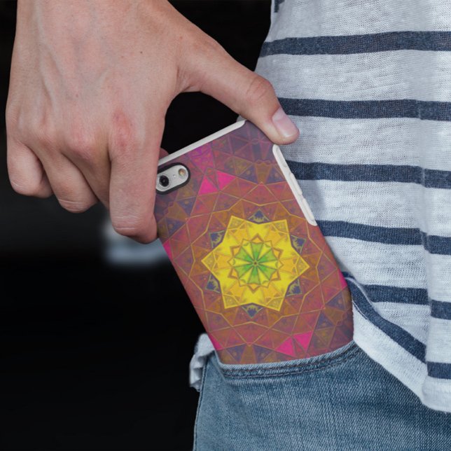 Mosaik Kaleidoskop Blume Gelb Lila und rosa Case-Mate iPhone Hülle (Von Creator hochgeladen)