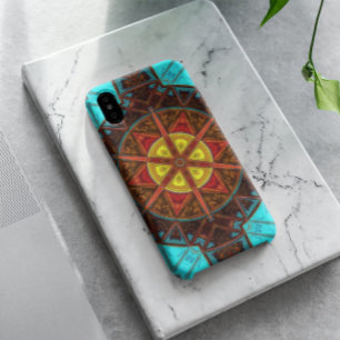 Mosaik Kaleidoskop Blume Gelb Orange und Blau Case-Mate iPhone Hülle