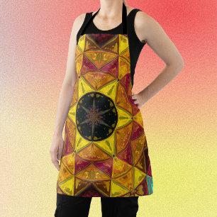 Mosaik Kaleidoskop Blume Gelb Rot und Blau Schürze
