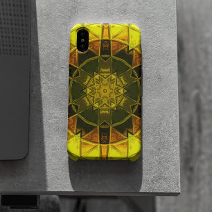 Mosaik Kaleidoskop Blume Gelb und Grün Case-Mate iPhone Hülle