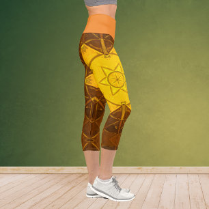 Mosaik Kaleidoskop Blume Gelbe Leggings