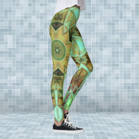 Mosaik Kaleidoskop Blume Grün und Braun