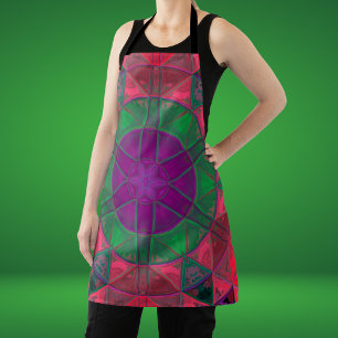 Mosaik Kaleidoskop Blume Lila grün und rosa Schürze