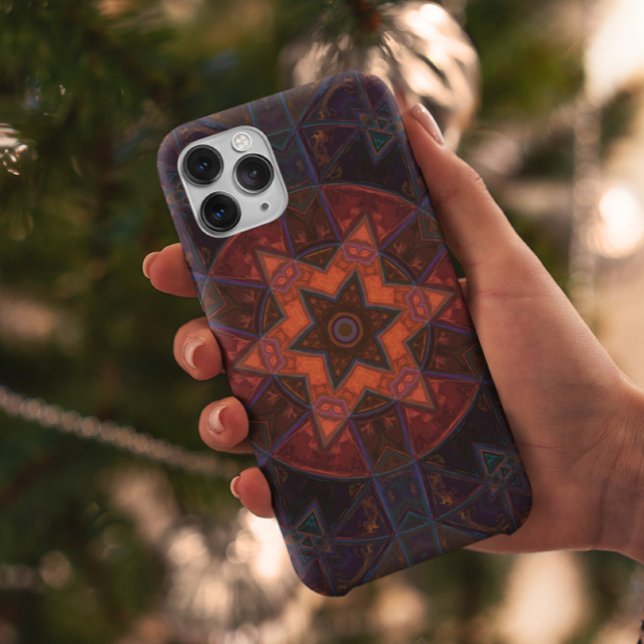 Mosaik Kaleidoskop Blume Lila Orange und Blau Case-Mate iPhone Hülle (Von Creator hochgeladen)