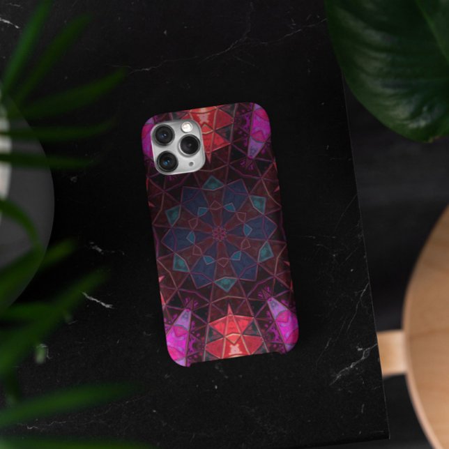 Mosaik Kaleidoskop Blume Lila und rosa Case-Mate iPhone Hülle (Von Creator hochgeladen)
