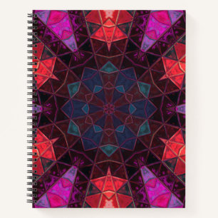 Mosaik Kaleidoskop Blume Lila und rosa Notizbuch