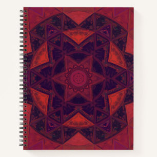 Mosaik Kaleidoskop Blume Lila und rot Notizbuch