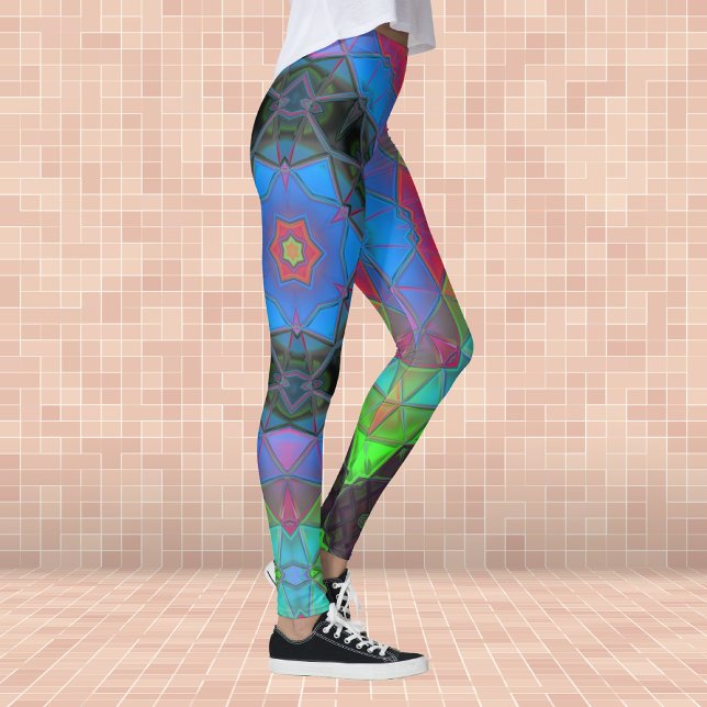 Mosaik Kaleidoskop Blume Rainbow Leggings (Von Creator hochgeladen)