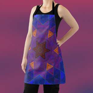 Mosaik Kaleidoskop Blume Rosa Blau und Gelb Schürze