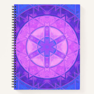 Mosaik Kaleidoskop Blume Rosa und Blau Notizbuch