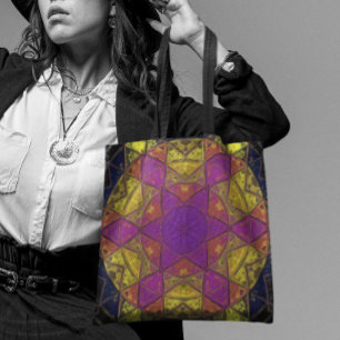 Mosaik Kaleidoskop Blume Rosa und Gelb