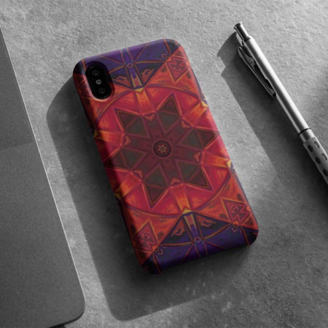 Mosaik Kaleidoskop Blume Rot und Lila Case-Mate iPhone Hülle (Von Creator hochgeladen)