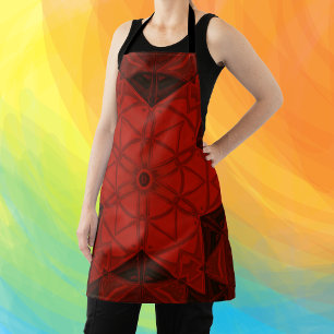 Mosaik Kaleidoskop Blume Rot und Schwarz Schürze