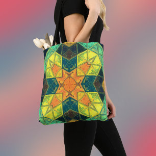 Mosaik Kaleidoskop Orange Gelb und Grün
