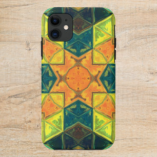 Mosaik Kaleidoskop Orange Gelb und Grün Case-Mate iPhone Hülle