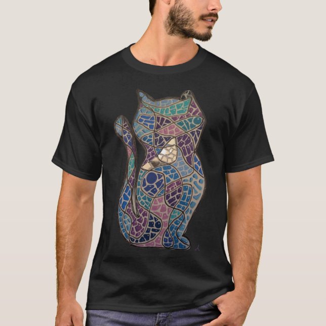 Mosaik-Katz-Shirt T-Shirt (Vorderseite)