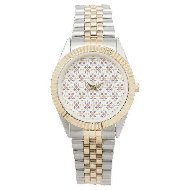 Mosaik-Kreuzmuster Armbanduhr (Vorderseite)