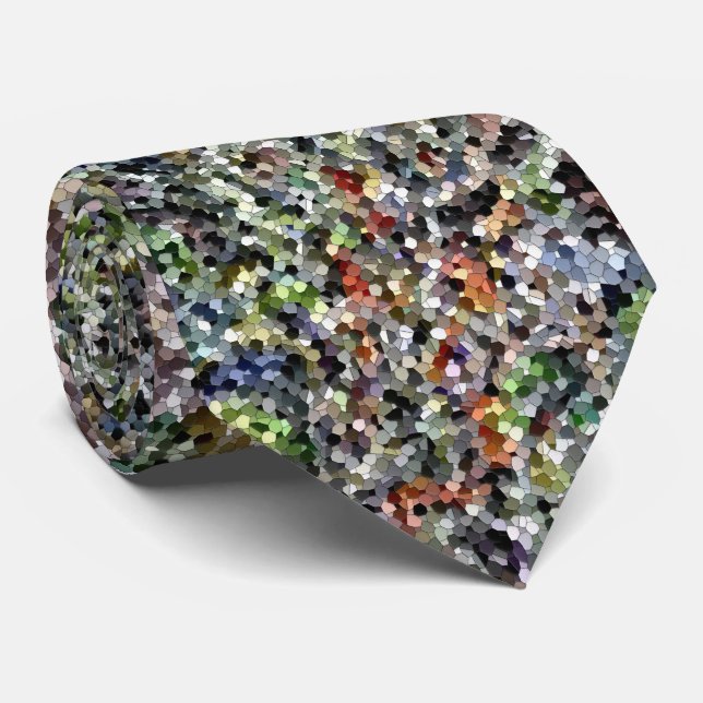 Mosaik kühne Abstrakt zeitgenössische Themen Krawatte (Gerollt)
