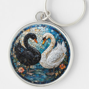 Mosaik-Kunstwerk mit Darstellung von schwarzen und Schlüsselanhänger