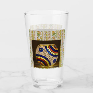 Mosaik-Laternen-Druckglas-Tumbler mit floralem Mus Glas