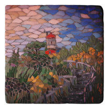 Mosaik-Leuchtturm Trivet