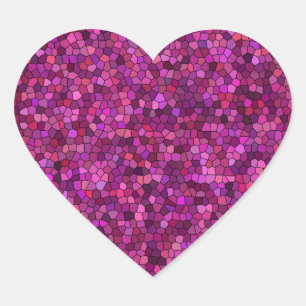 Mosaik Lila Pink Herz-Aufkleber