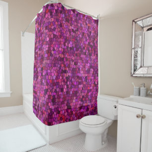 Mosaik Lila rosa Duschvorhang