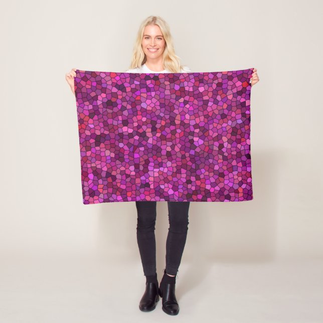 Mosaik Lila rosa Fleecedecke (Beispiel)
