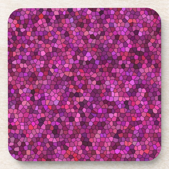 Mosaik Lila rosa Getränkeuntersetzer (Vorderseite)